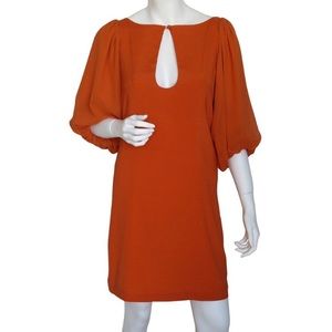 Seasatin silk dress orange burnt color size S